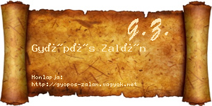 Gyöpös Zalán névjegykártya